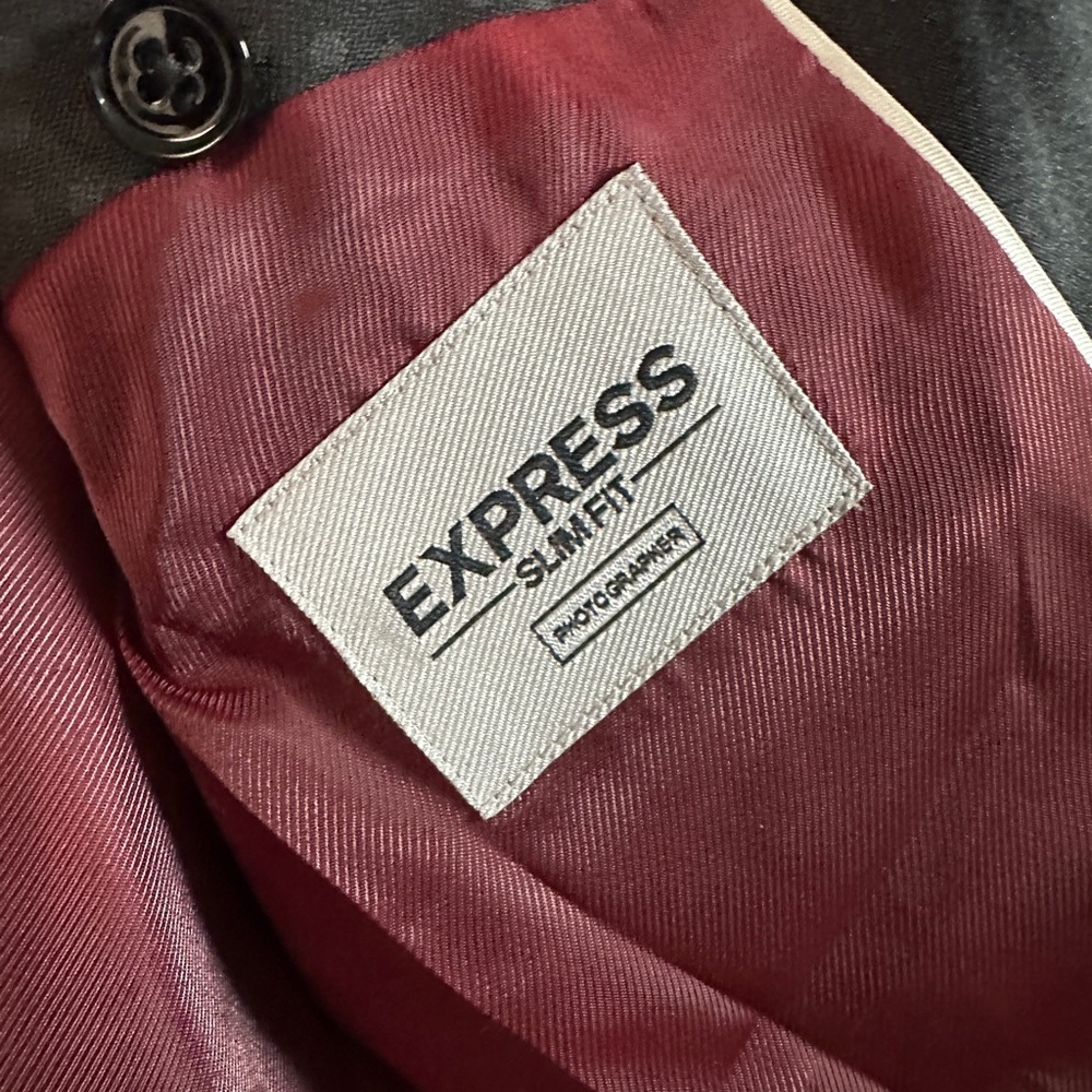 Express Black and Gray Polka Dot Tuxedo Blazer - Picture 4 of 4